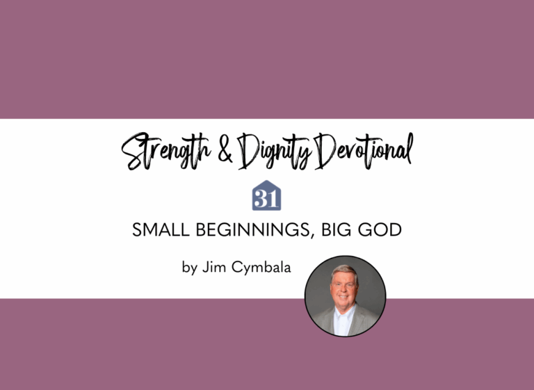 smiling author, Jim Cymbala, shares a devotional, "Small Beginnings, Big God" in his Club31Women devotional